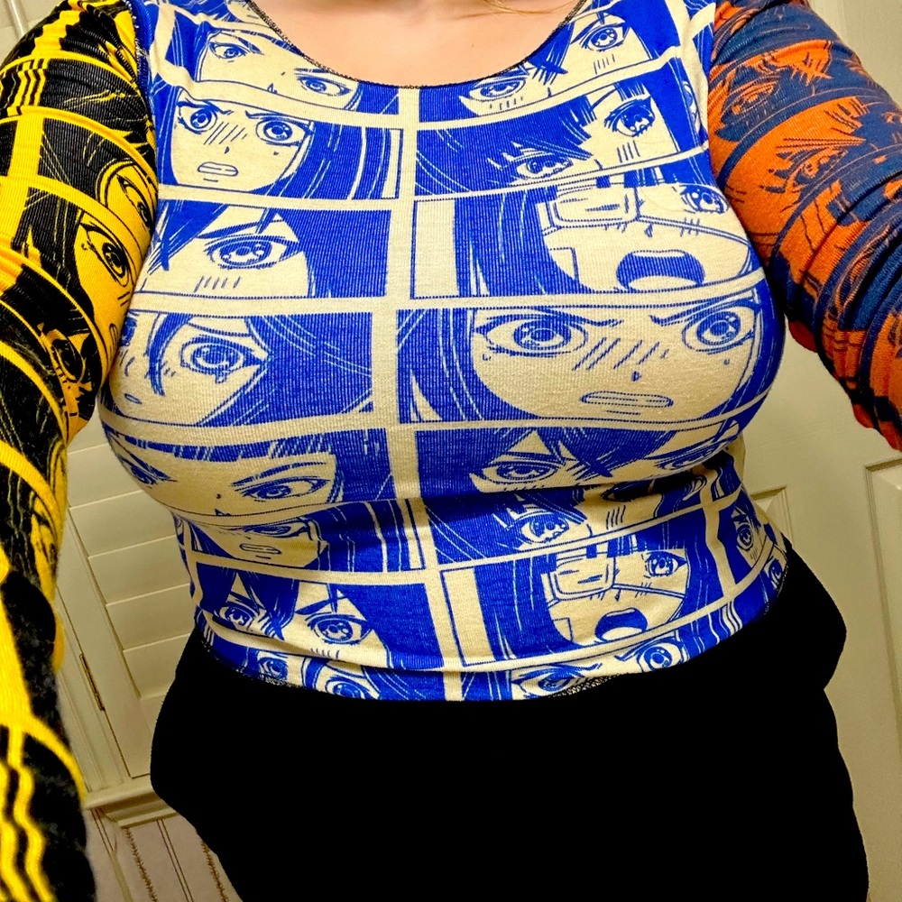 Forever21 Anime Girl Long Sleeve Shirt
